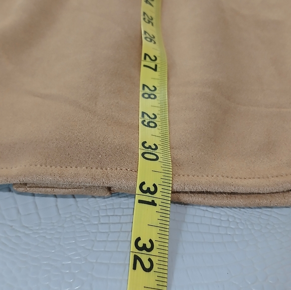 Laundry by Shelli Segal sz L Tan Faux Suede Jacket with Snap Closure Tie Waist - Picture 14 of 14